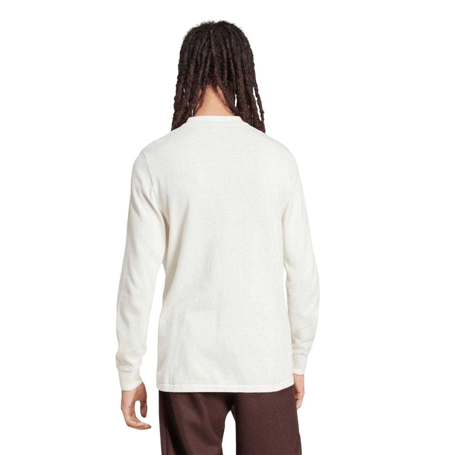 Off White - Back - Adidas Mens Originals Premium Long-Sleeved Polo Shirt
