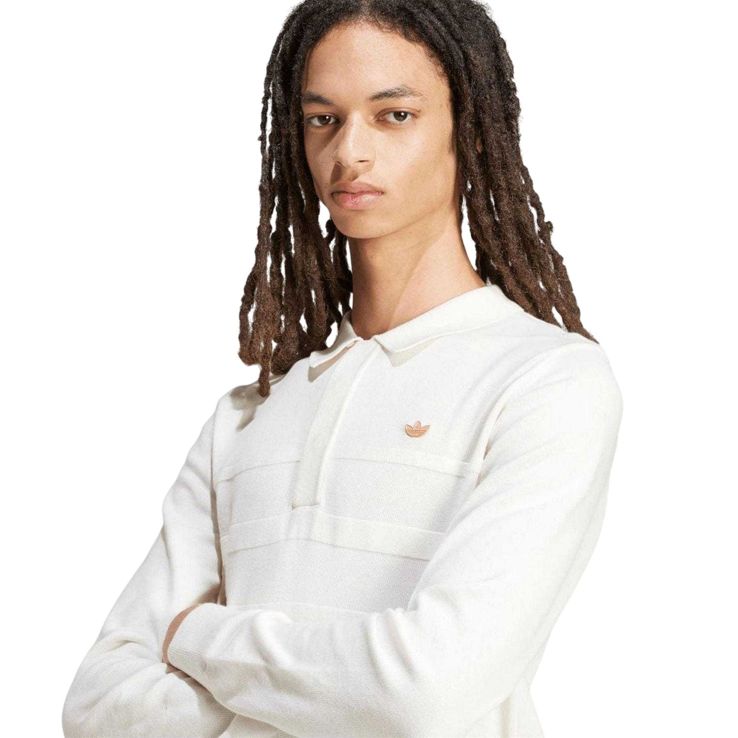 Off White - Lifestyle - Adidas Mens Originals Premium Long-Sleeved Polo Shirt