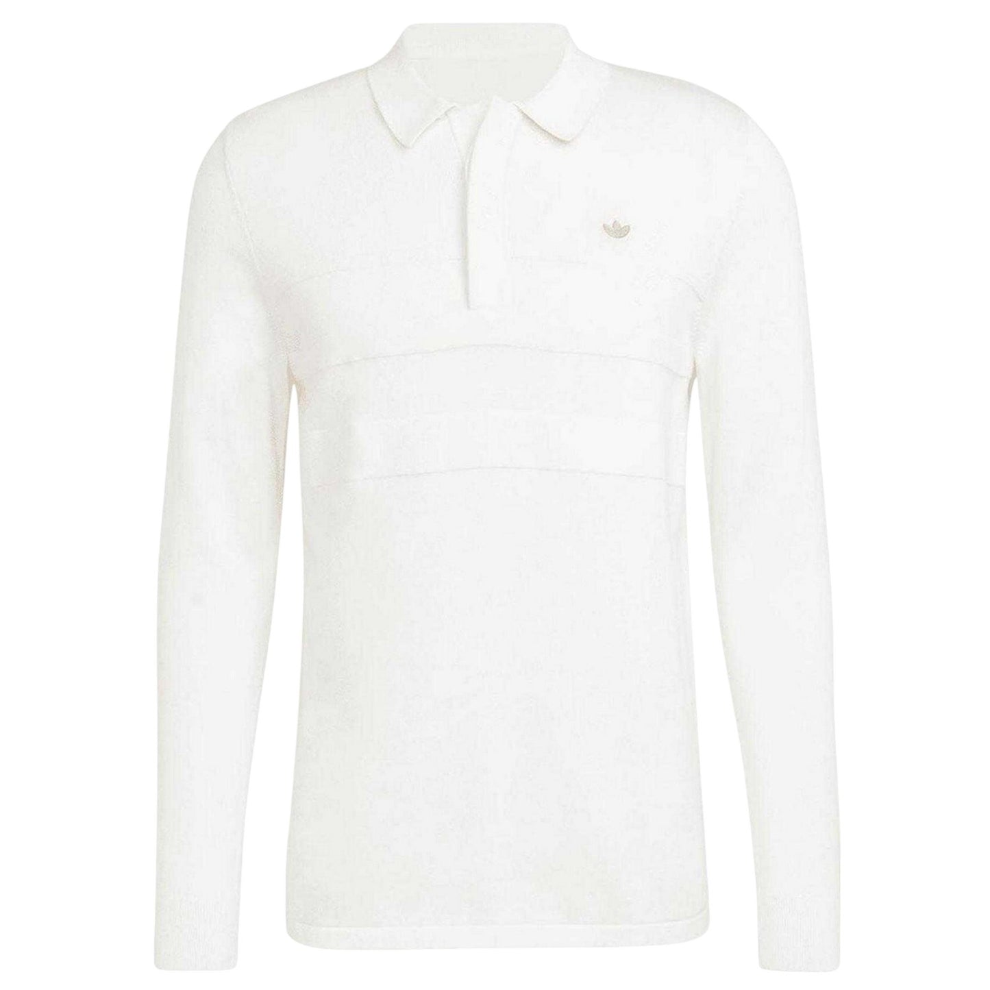 Off White - Front - Adidas Mens Originals Premium Long-Sleeved Polo Shirt