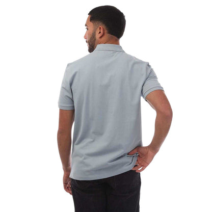 Blue - Back - Hugo Mens Logo Pique Polo Shirt