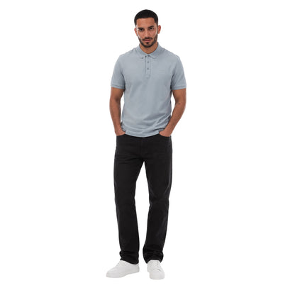 Blue - Lifestyle - Hugo Mens Logo Pique Polo Shirt