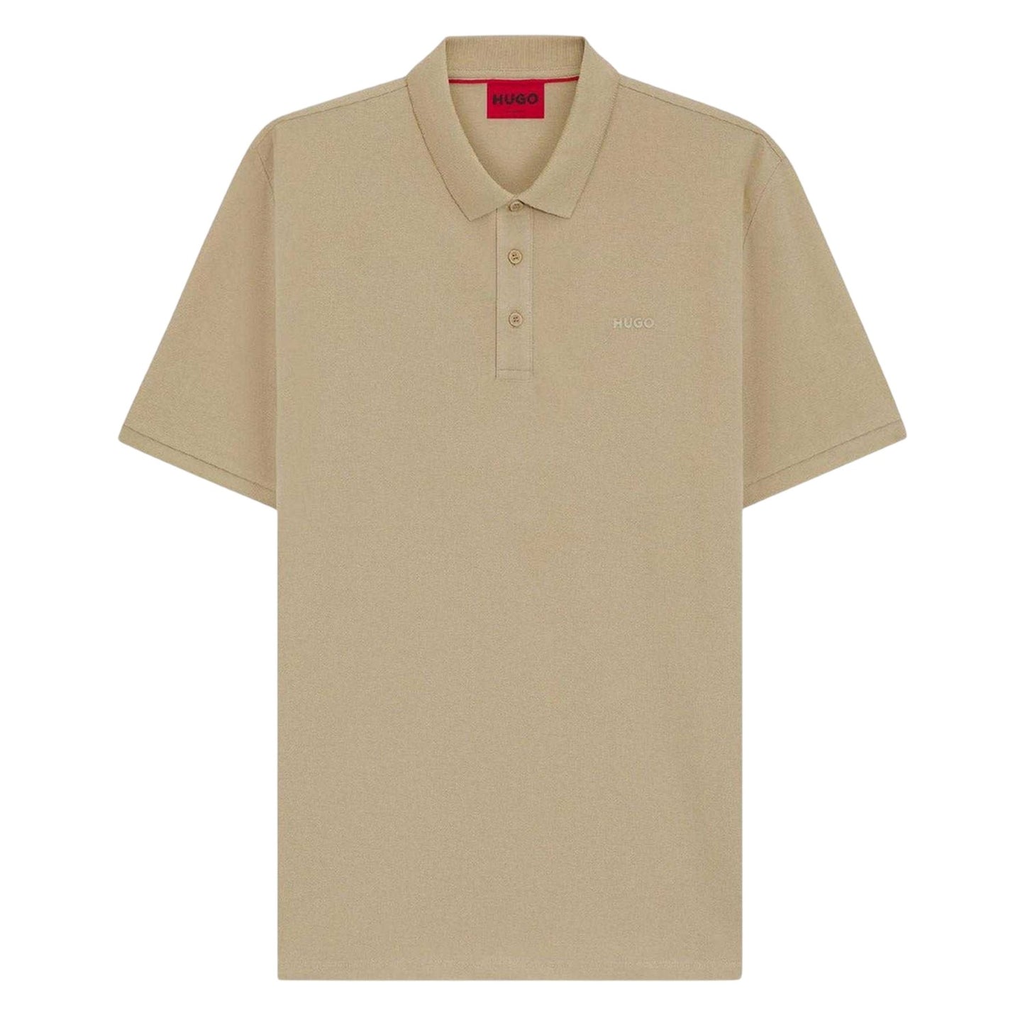 Beige - Front - Hugo Mens Logo Pique Polo Shirt