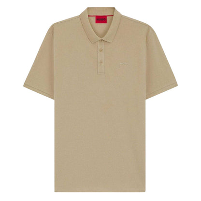 Beige - Front - Hugo Mens Logo Pique Polo Shirt