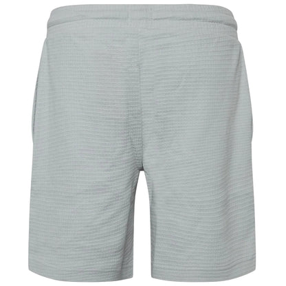 Grey - Back - Hugo Mens Waffle Structured Pyjama Shorts