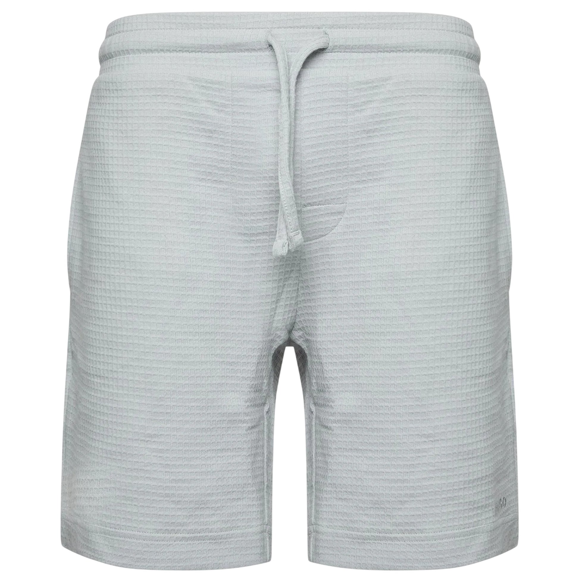 Grey - Front - Hugo Mens Waffle Structured Pyjama Shorts