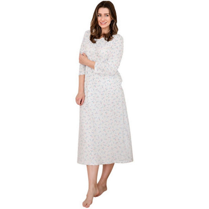 Ivory - Lifestyle - Camille Womens-Ladies Organic Cotton Long-Sleeved Nightdress