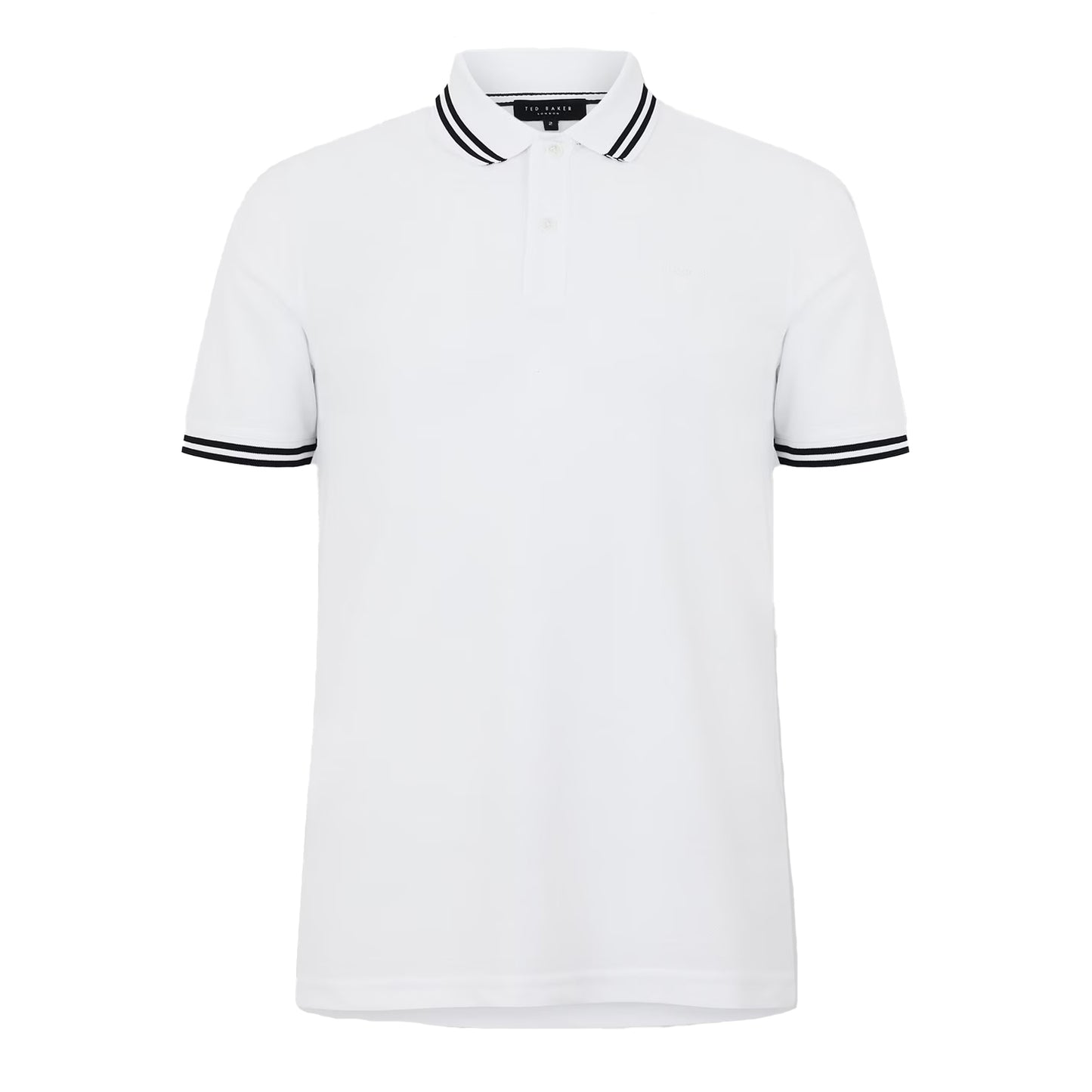 White - Front - Ted Baker Mens Tipped Regular Polo Shirt