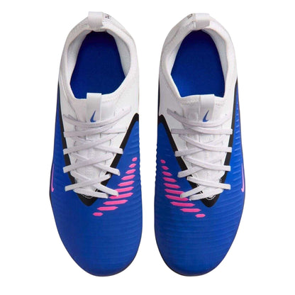 Blue-White-Pink - Side - Nike Childrens-Kids Academy Training Firm Ground Football Boots