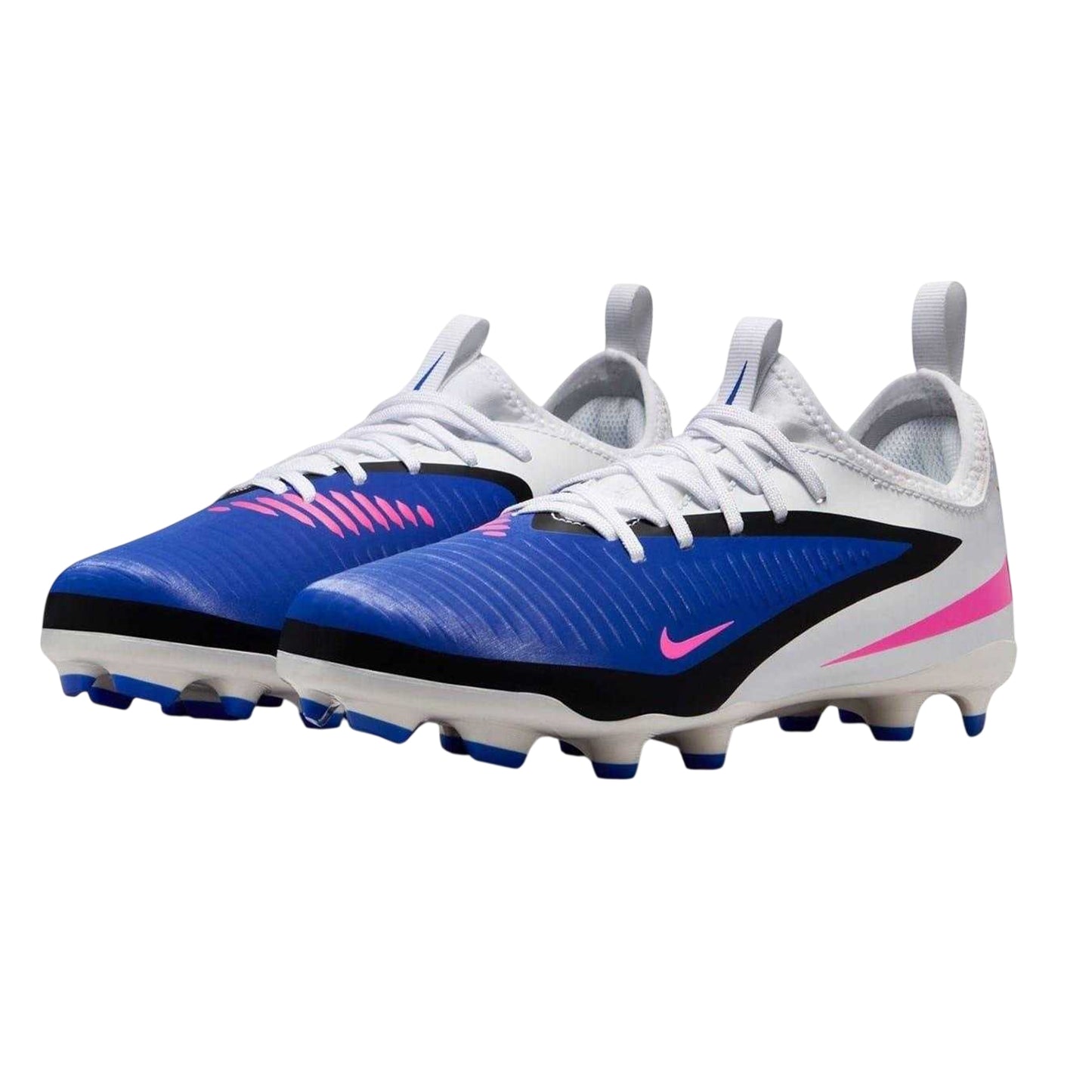 Blue-White-Pink - Pack Shot - Nike Childrens-Kids Academy Training Firm Ground Football Boots