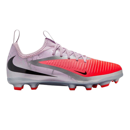 Crimson Red-Black - Front - Nike Childrens-Kids Academy Training Firm Ground Football Boots