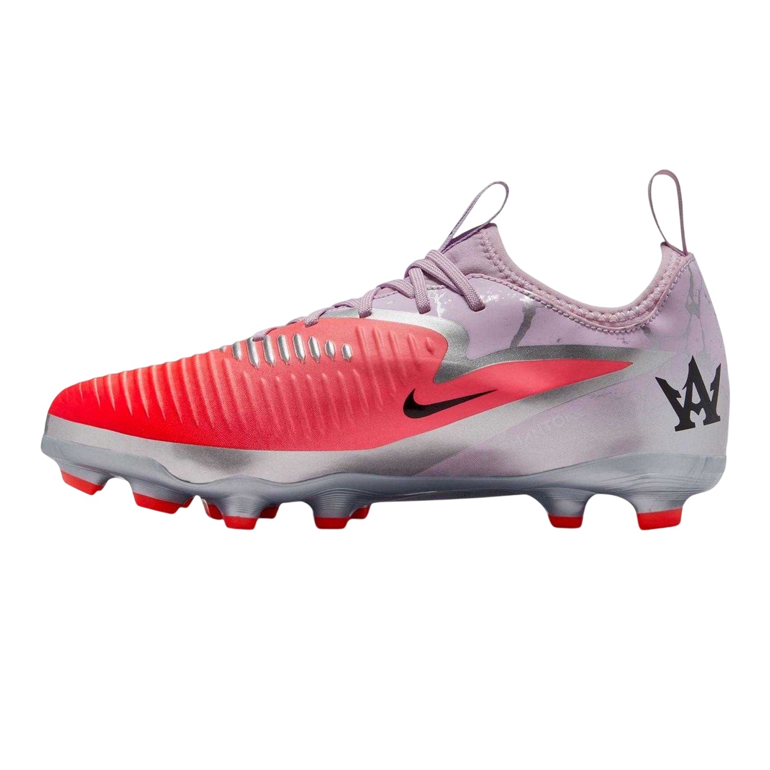 Crimson Red-Black - Side - Nike Childrens-Kids Academy Training Firm Ground Football Boots
