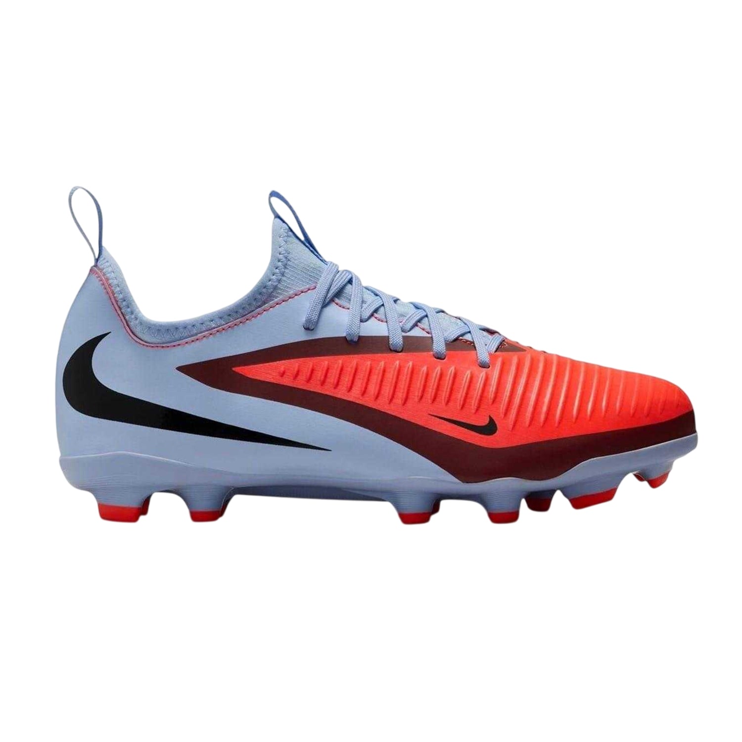 Blue-Purple - Front - Nike Childrens-Kids Academy Training Firm Ground Football Boots