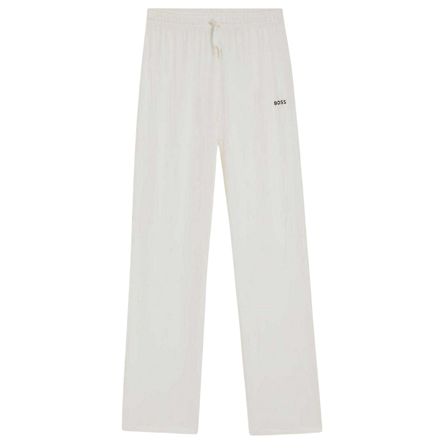 White - Front - Boss Womens-Ladies Cotton Logo Pyjama Bottoms