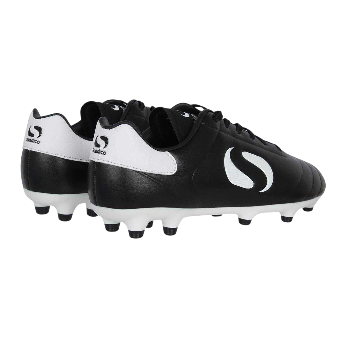 Black-White - Back - Sondico Childrens-Kids Strike Firm Ground Football Boots