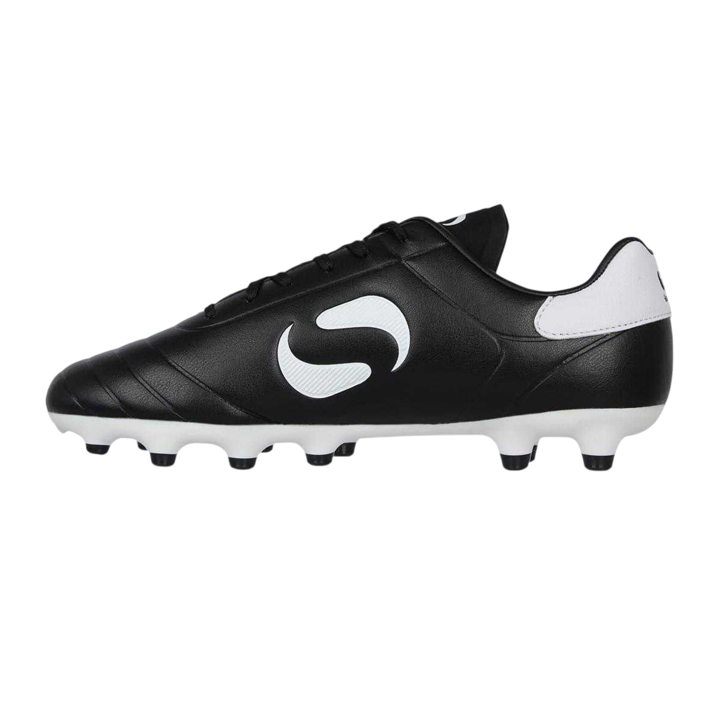 Black-White - Side - Sondico Childrens-Kids Strike Firm Ground Football Boots