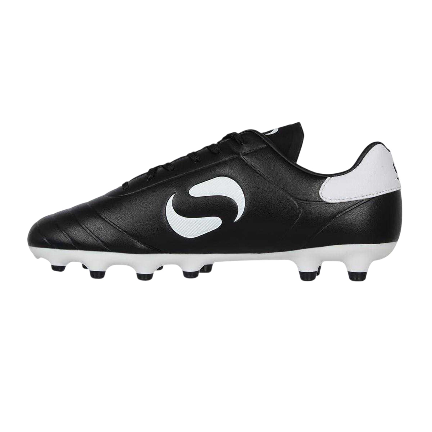 Black-White - Side - Sondico Childrens-Kids Strike Firm Ground Football Boots