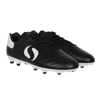 Black-White - Pack Shot - Sondico Childrens-Kids Strike Firm Ground Football Boots
