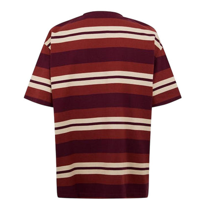 Burnt Henna - Back - Timberland Mens Striped Logo Rugby Shirt
