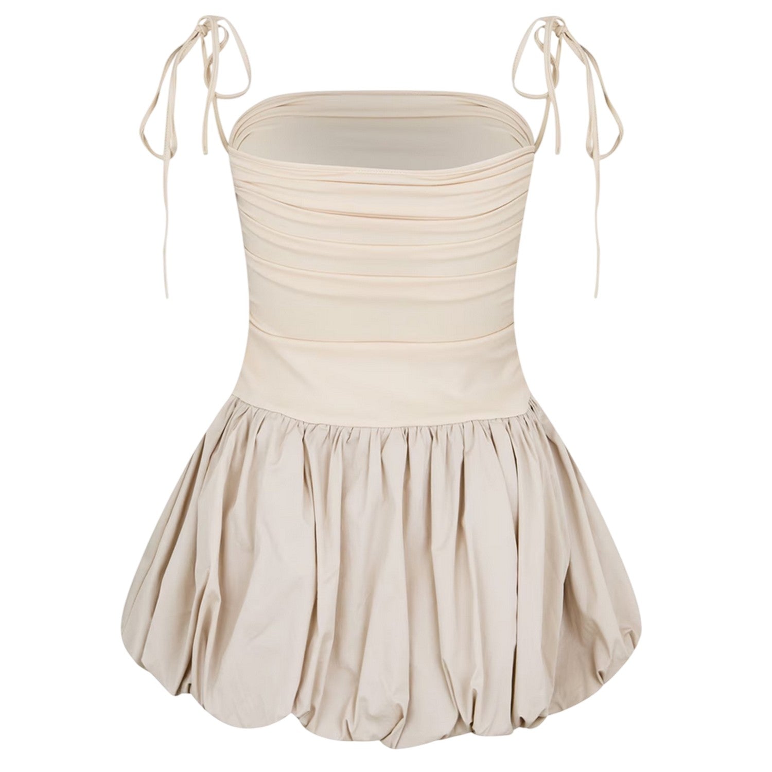 Milk - Back - AmyLynn Womens-Ladies Ultra Peplum Square Neck Mini Dress