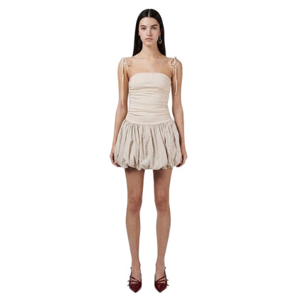 Milk - Pack Shot - AmyLynn Womens-Ladies Ultra Peplum Square Neck Mini Dress
