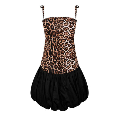 Leopard - Pack Shot - AmyLynn Womens-Ladies Ultra Peplum Square Neck Mini Dress