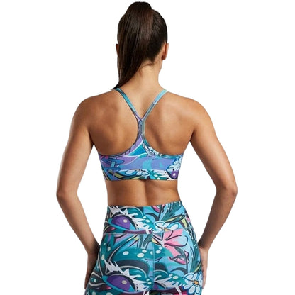 Blue-Purple - Side - Reebok Womens-Ladies Abstract Sports Bra