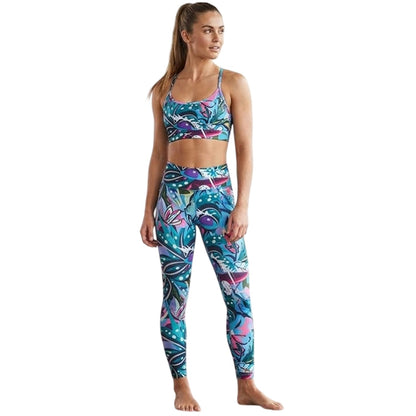Blue-Purple - Lifestyle - Reebok Womens-Ladies Abstract Sports Bra