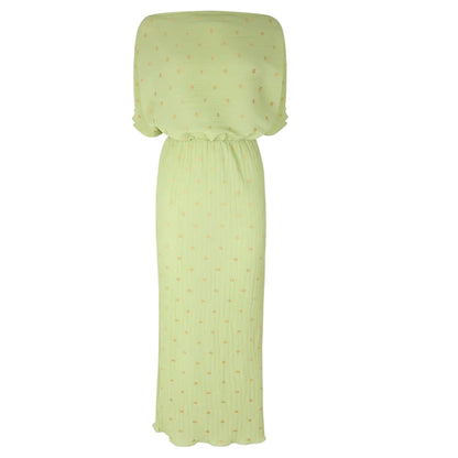 Green - Back - Never Fully Dressed Womens-Ladies Off Shoulder Maxi Dress