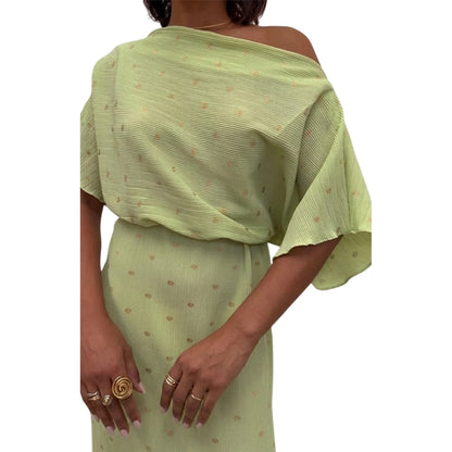 Green - Side - Never Fully Dressed Womens-Ladies Off Shoulder Maxi Dress