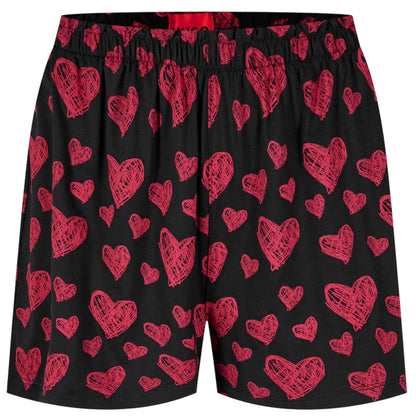 Red - Front - Hugo Womens-Ladies Nikka Hearts Pyjama Shorts