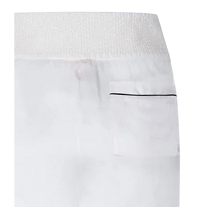 White - Side - Off White Womens-Ladies Satin Pyjama Bottoms