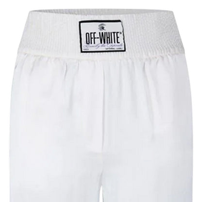 White - Lifestyle - Off White Womens-Ladies Satin Pyjama Bottoms