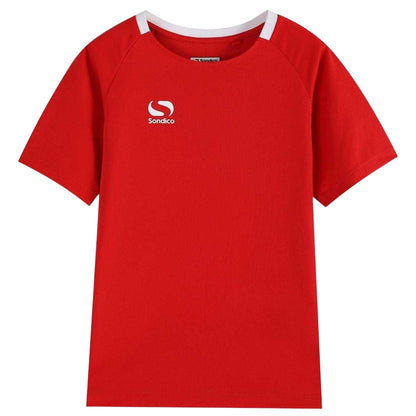 Red-White - Front - Sondico Boys Fundamental Logo Polo Shirt