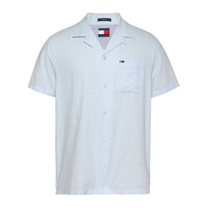 Sweet Blue - Front - Tommy Jeans Mens Logo Pocket Shirt