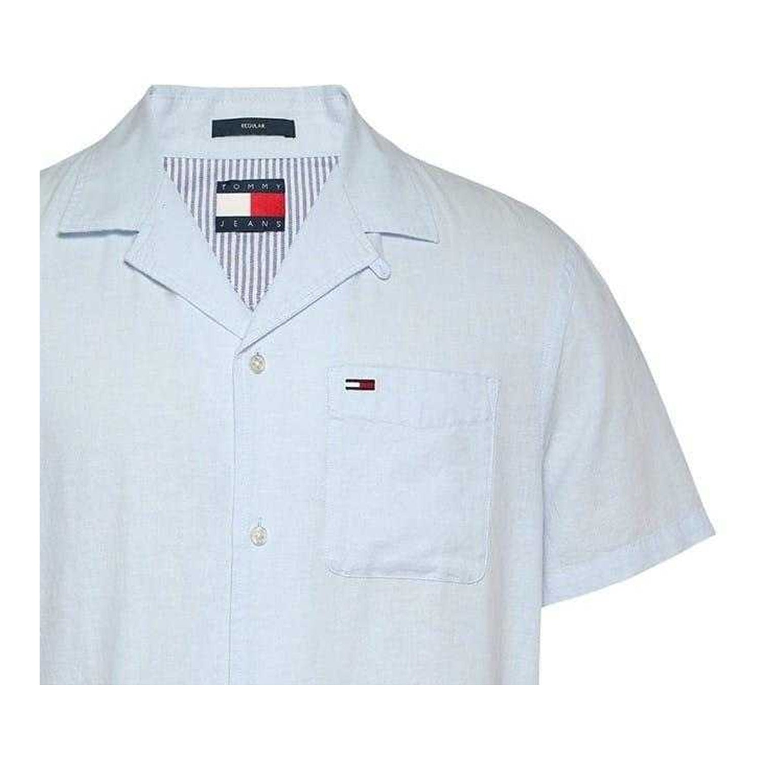 Sweet Blue - Back - Tommy Jeans Mens Logo Pocket Shirt