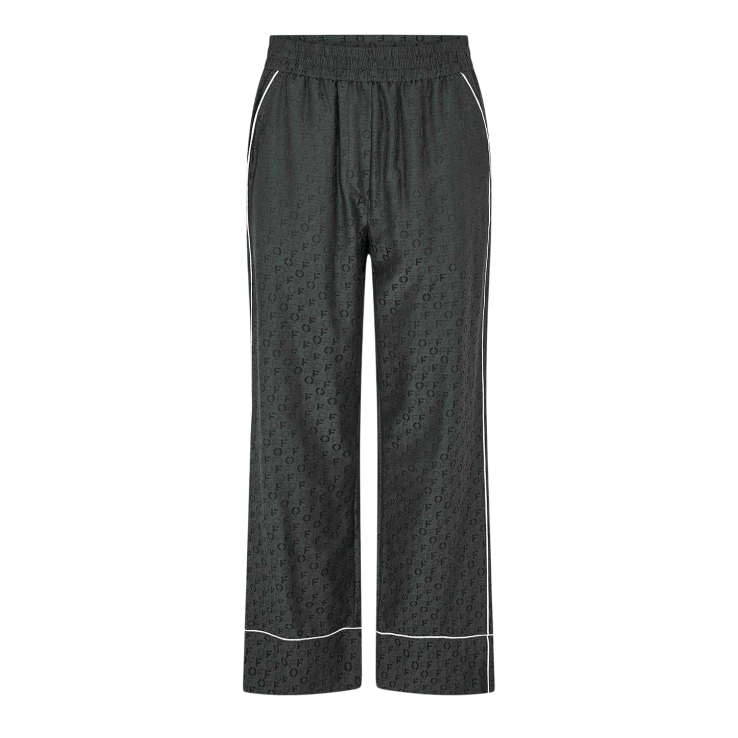 Black - Front - Fendi Womens-Ladies All Over Logo Wide Leg Pyjama Bottoms