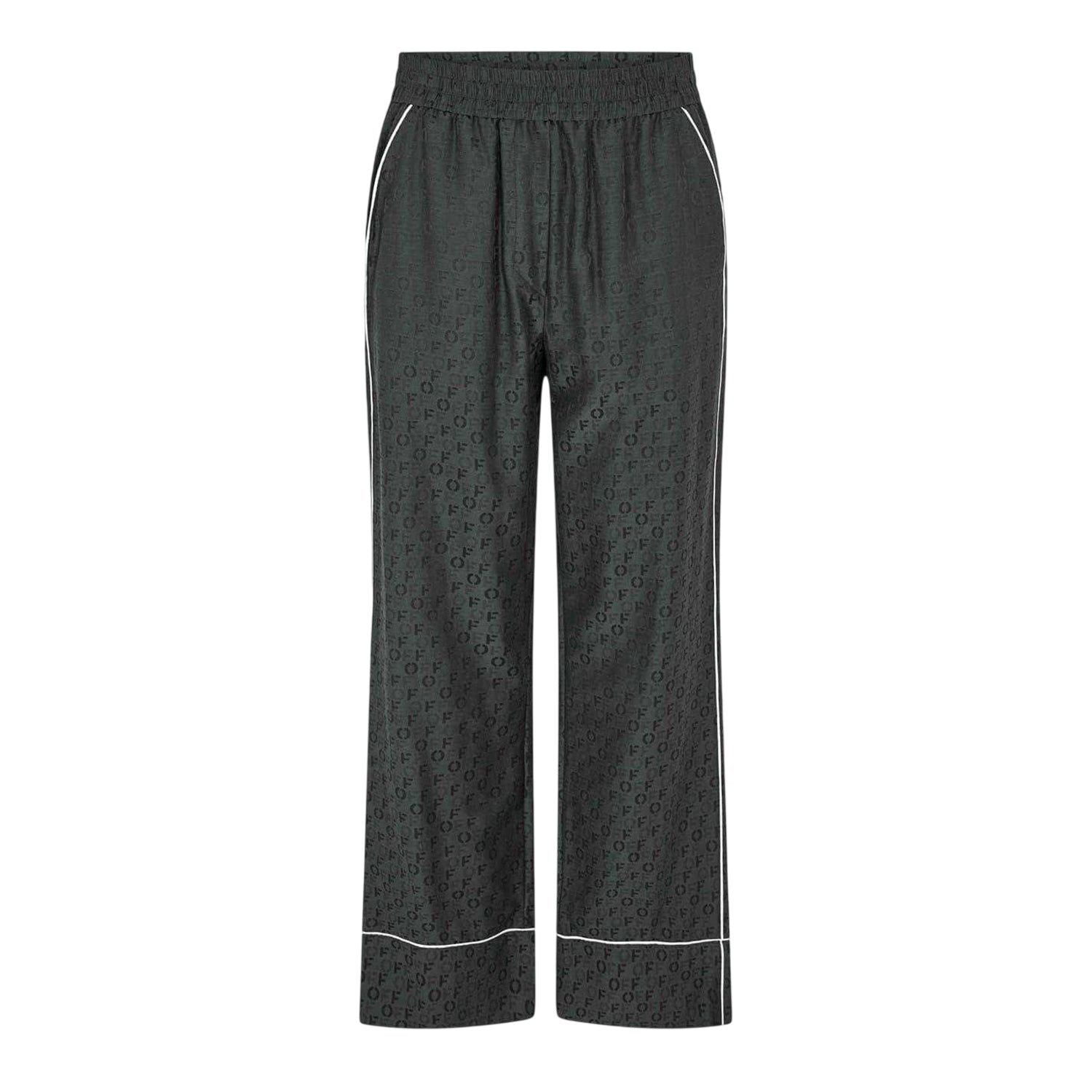 Black - Front - Fendi Womens-Ladies All Over Logo Wide Leg Pyjama Bottoms