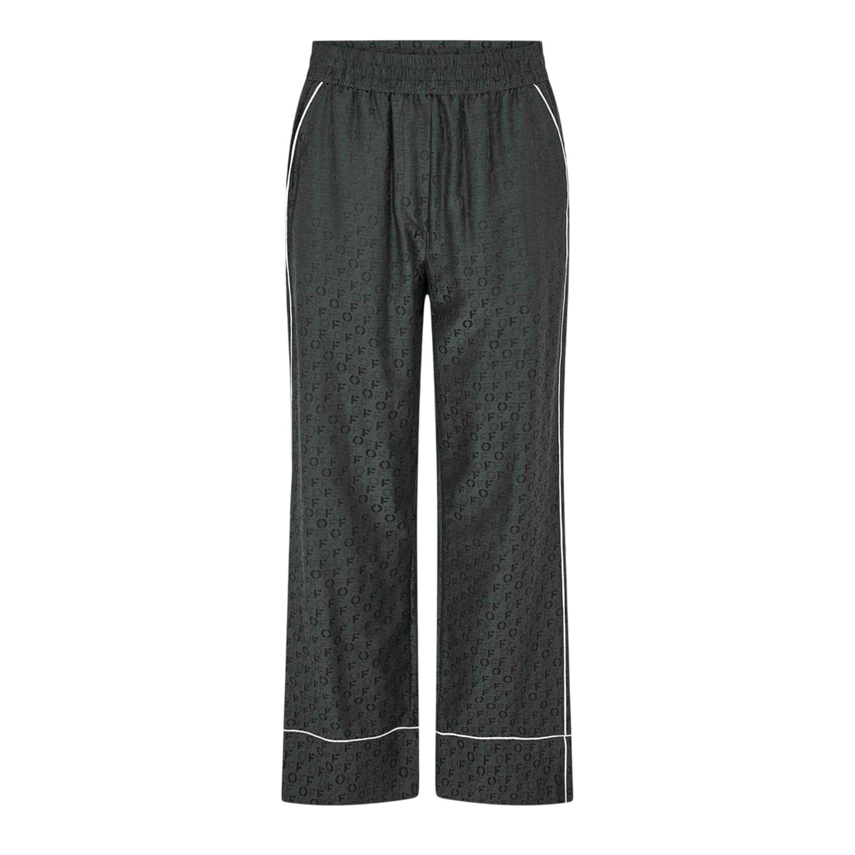 Black - Front - Fendi Womens-Ladies All Over Logo Wide Leg Pyjama Bottoms