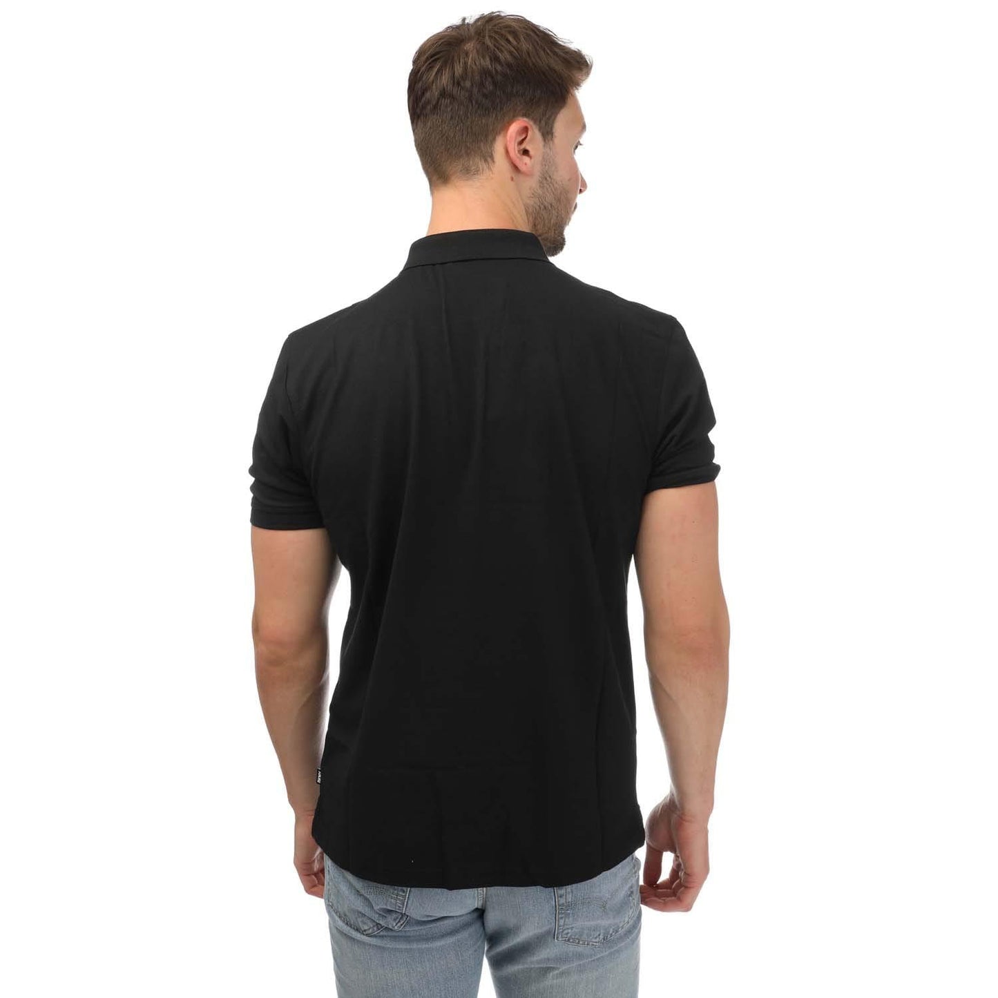 Black - Back - DKNY Unisex Adult Tonal Logo Polo Shirt