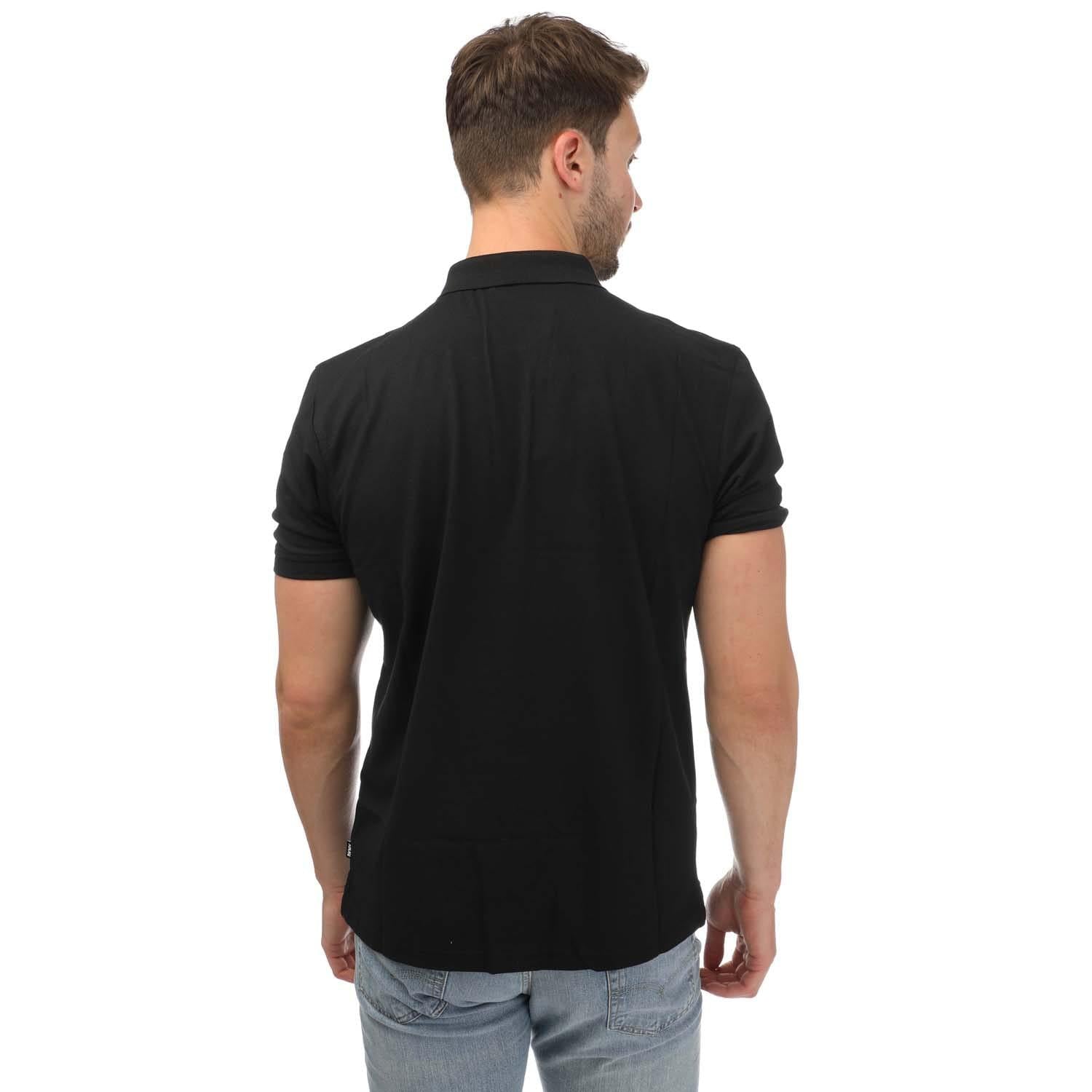 Black - Back - DKNY Unisex Adult Tonal Logo Polo Shirt