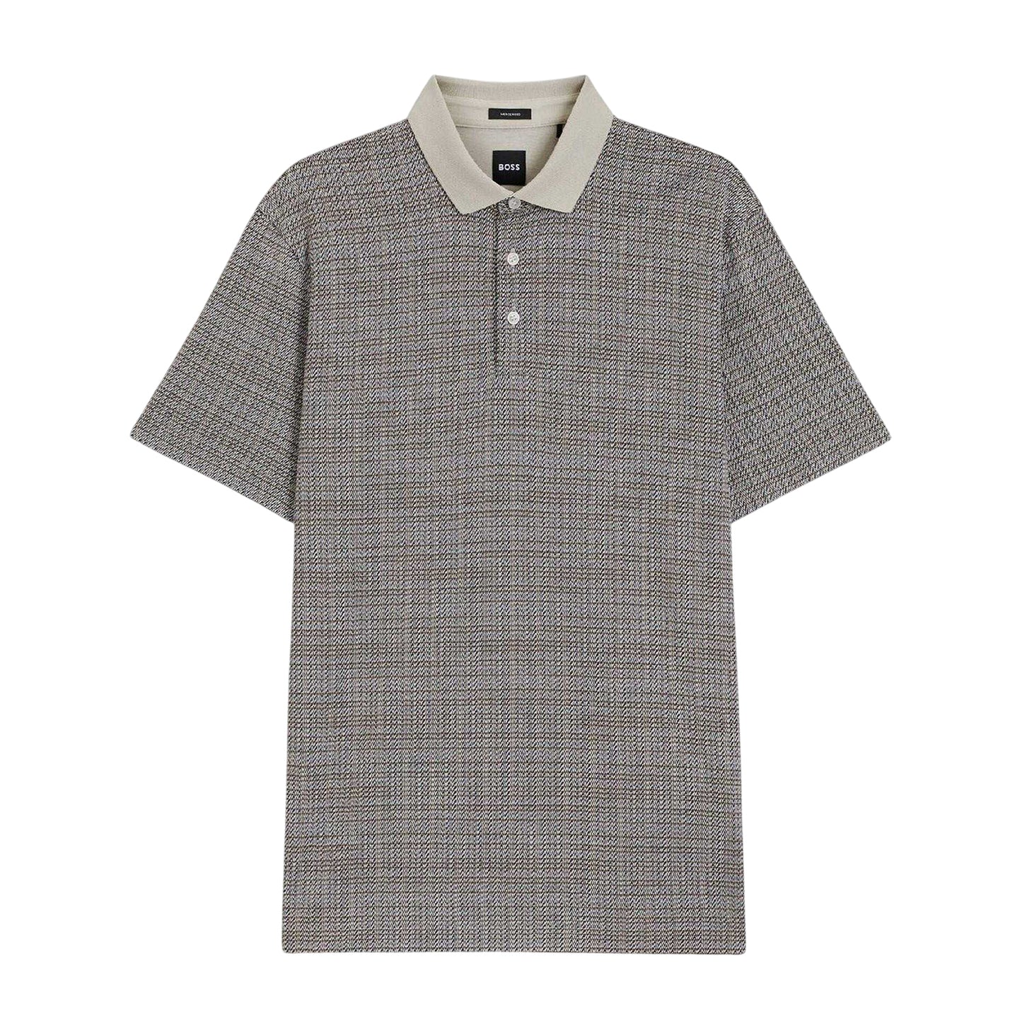 Grey-White - Front - Boss Mens H-Parris 102 Mercerised Cotton Polo Shirt