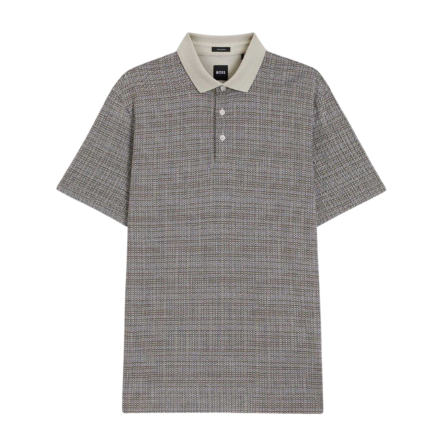 Grey-White - Front - Boss Mens H-Parris 102 Mercerised Cotton Polo Shirt