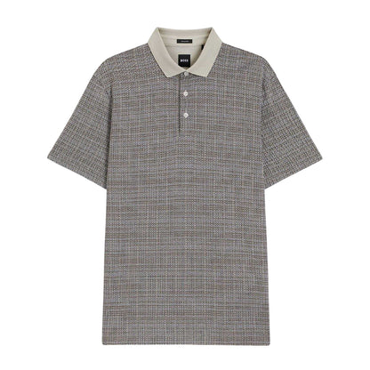 Grey-White - Front - Boss Mens H-Parris 102 Mercerised Cotton Polo Shirt