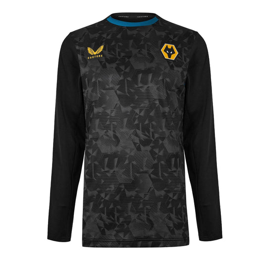 Caviar-Black Caviar - Front - Castore Mens Wolves Training Football Shirt