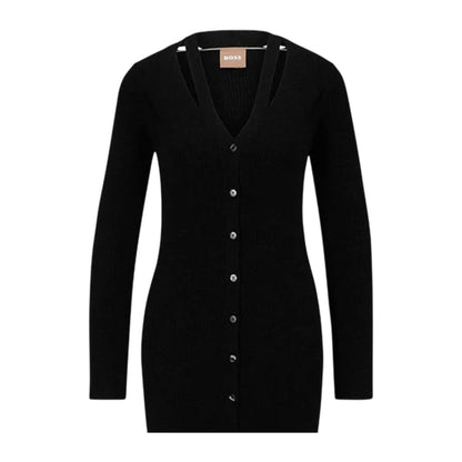 Black - Back - Boss Womens-Ladies Cotton Midi Dress