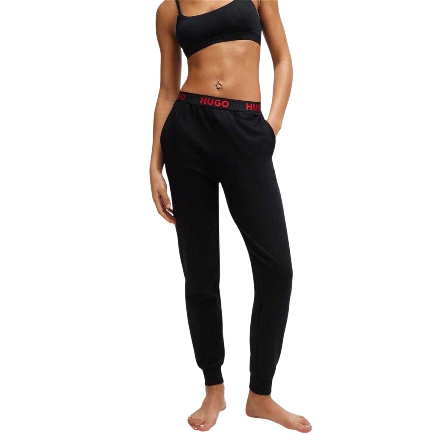 Black - Side - Hugo Womens-Ladies Regular Pyjama Bottoms