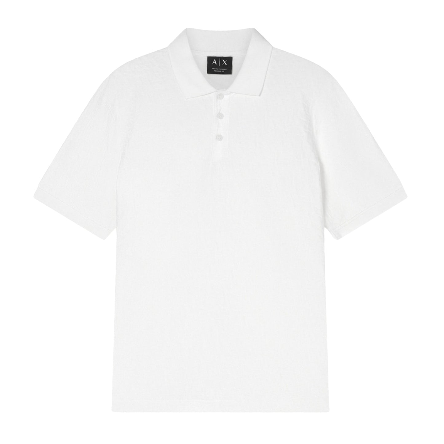 Off White - Front - Armani Exchange Mens Geometric Collared Polo Shirt