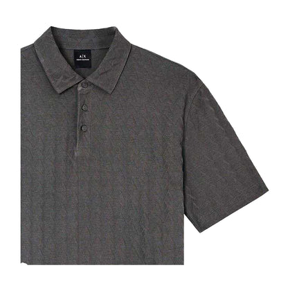 Sage - Back - Armani Exchange Mens Geometric Collared Polo Shirt