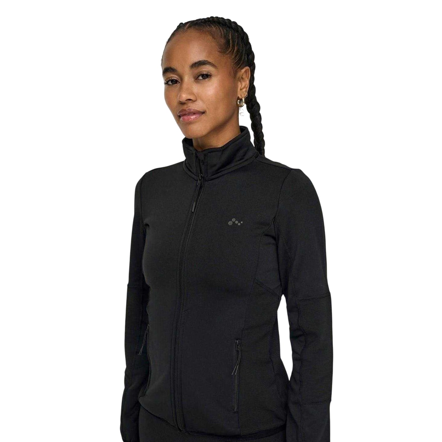 Black - Back - Only Play Womens-Ladies Ribbed Panels Soft Shell Jacket