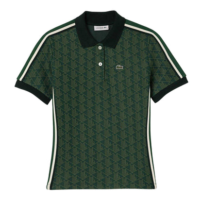 Green - Front - Lacoste Mens Monogram Jacquard Polo Shirt